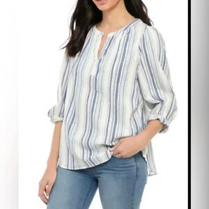Chap’s Women’s 3/4 Sleeve Striped Top Size Small